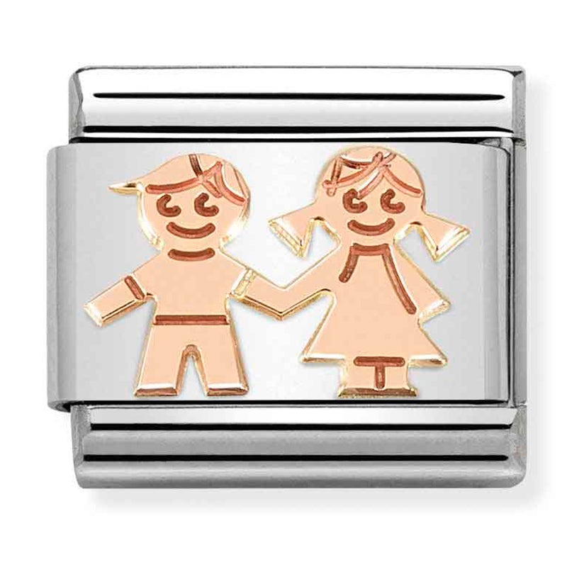 Family - Children Holding Hands Rosegold Charm