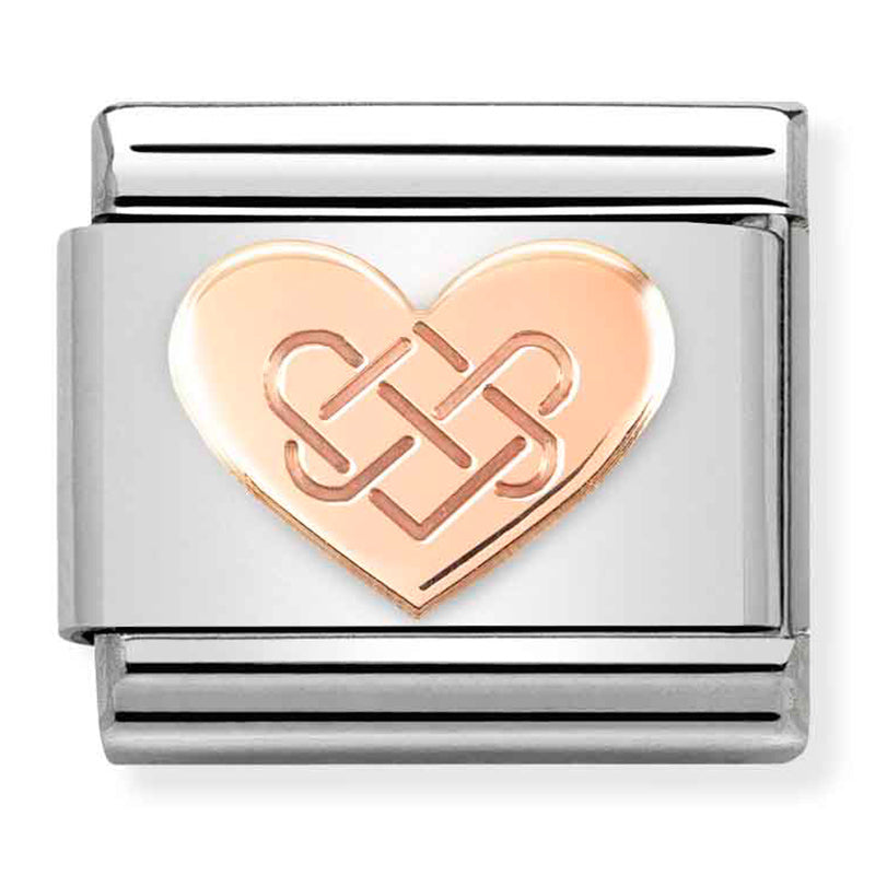 Love - Celtic Knot Heart Rosegold Charm