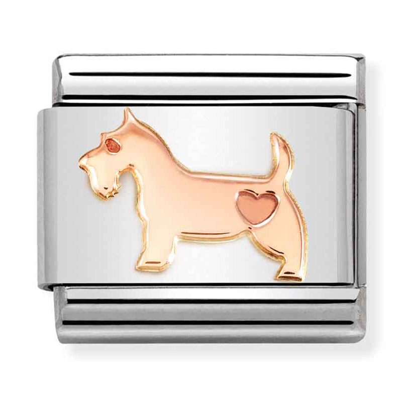 Animals - Dog with Heart Rosegold charm