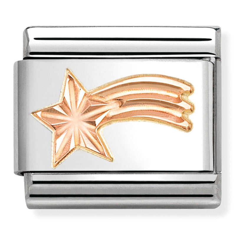 Etched Symbols - Shooting Star Detail Rosegold Charm