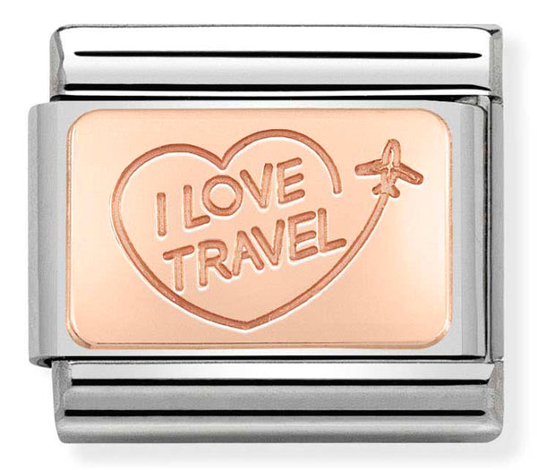 Travel - I Love Travel Rosegold Charm