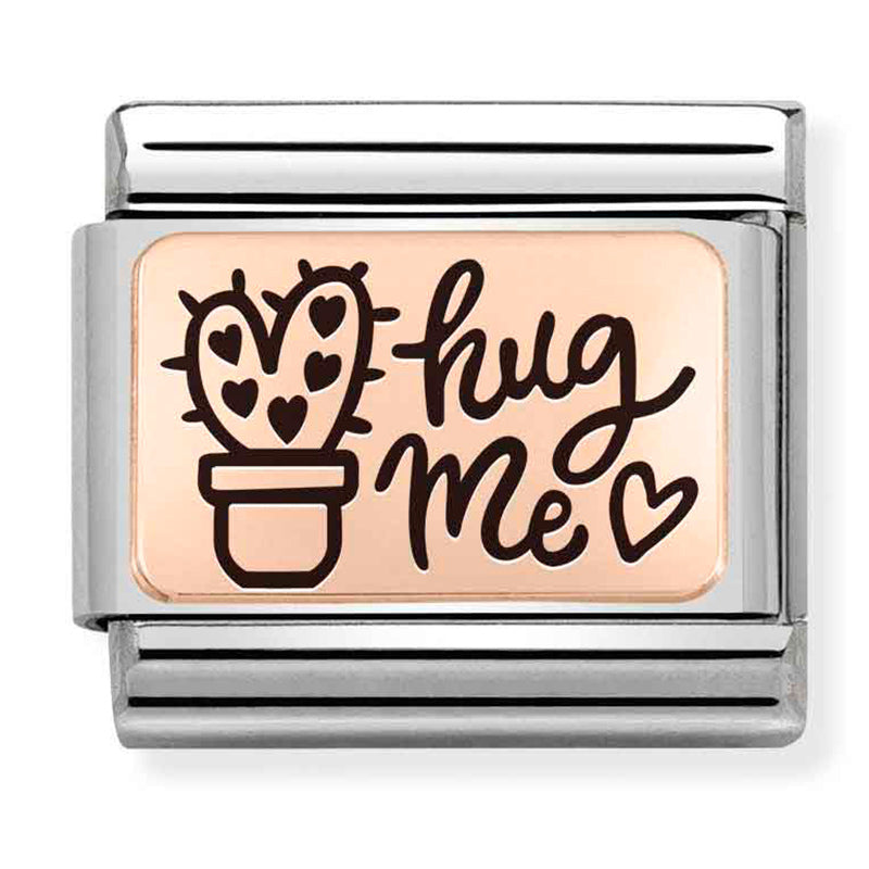 Love - Hug Me with Black Enamel Rosegold Charm