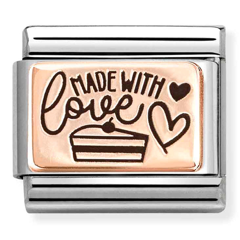 Hobbies - Made with Love with Black Enamel Rosegold Charm