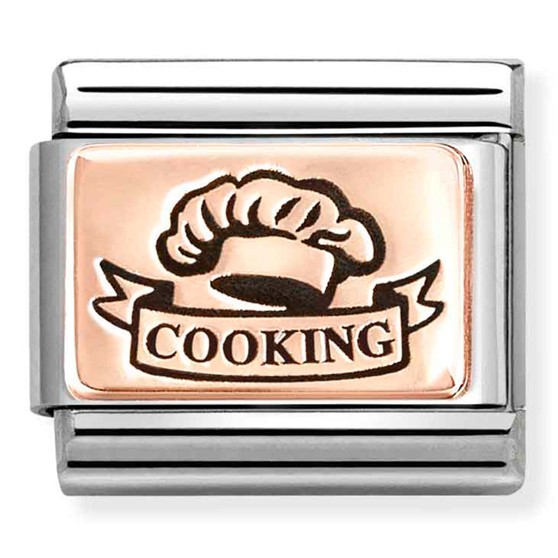 Hobbies - Cooking Chefs Hat with Black Enamel Rosegold Charm