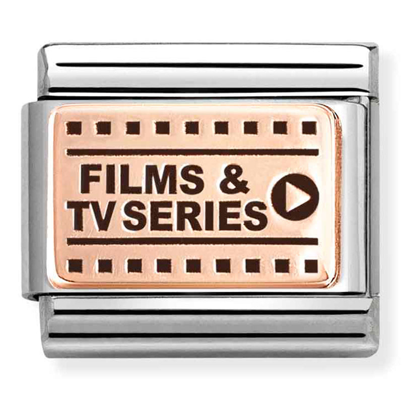 Hobbies - Films & TV Series with Black Enamel Rosegold Charm