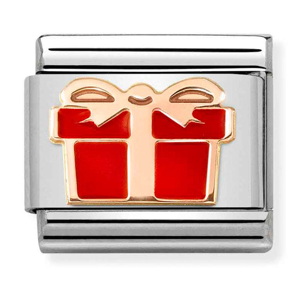 🎄Christmas - Red Gift Box Rosegold Charm