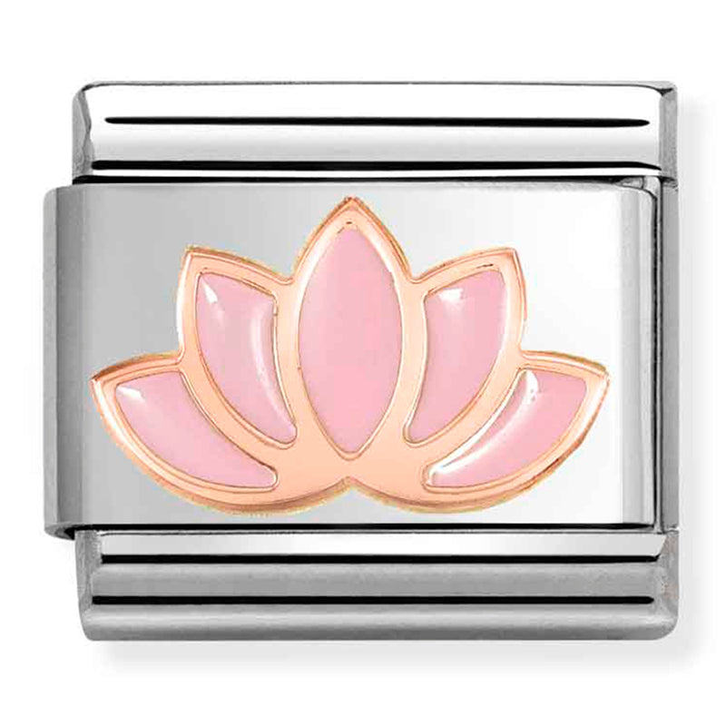 Nature - Pink Lotus Flower Rosegold Charm