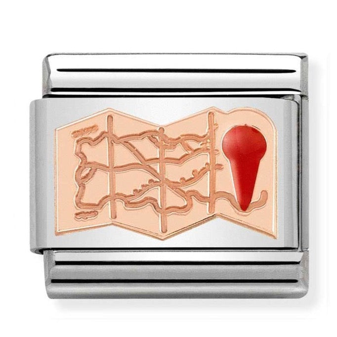Rose Gold Map Charm