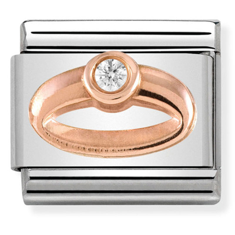 Love - Engagement Ring with CZ Rosegold Charm