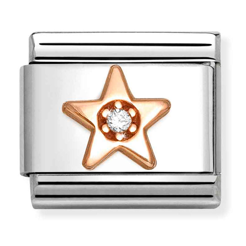 Symbols - Star with White CZ Rosegold Charm