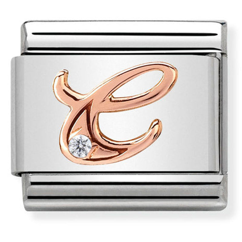 Rosegold - Letter C with CZ Charm