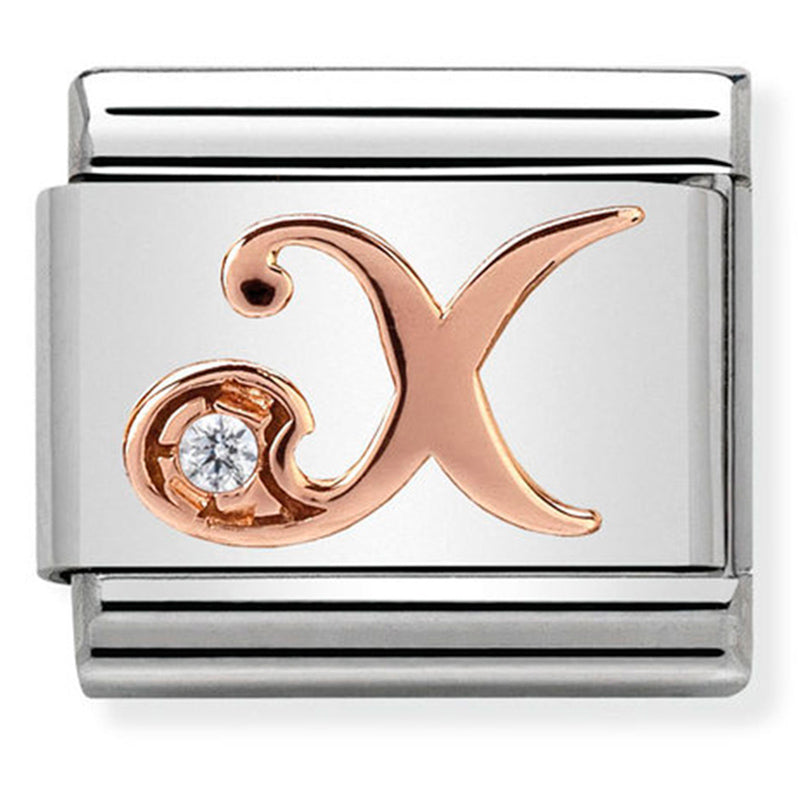 Rosegold - Letter X with CZ Charm