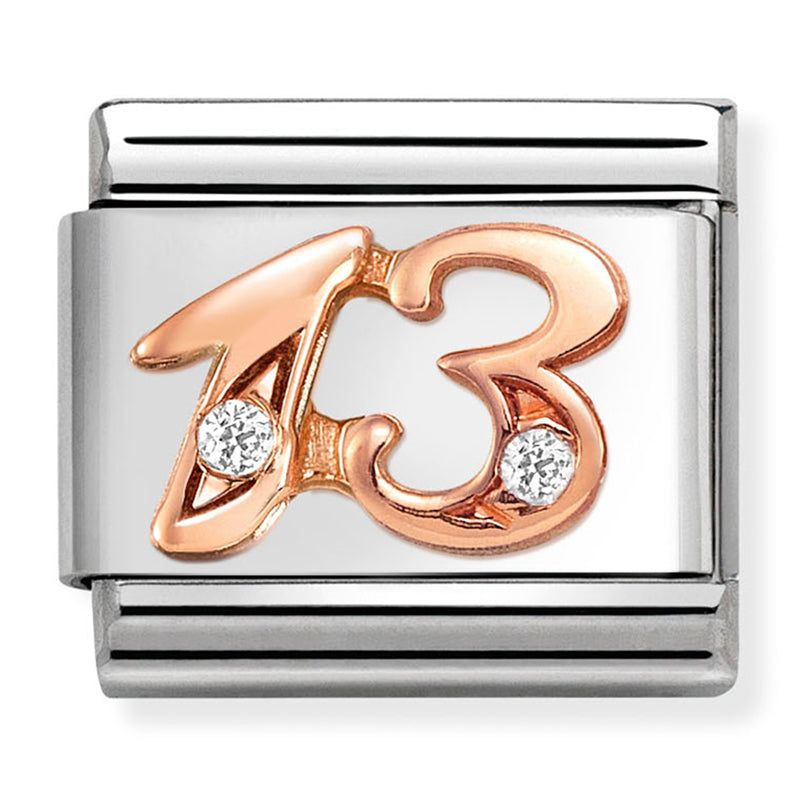Birthday - 13th with CZ Rosegold Charm