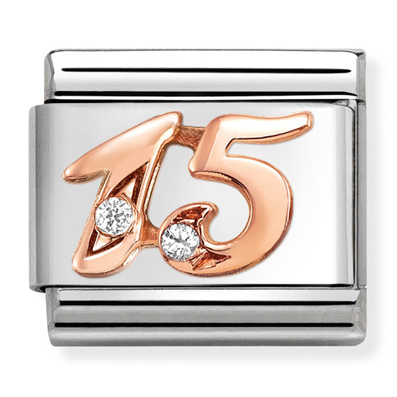 Birthday - 15th with CZ Rosegold Charm