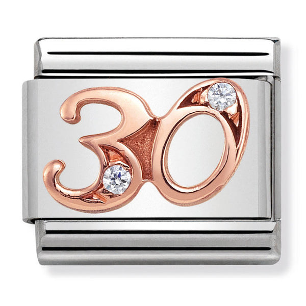 Birthday - 30th with CZ Rosegold Charm