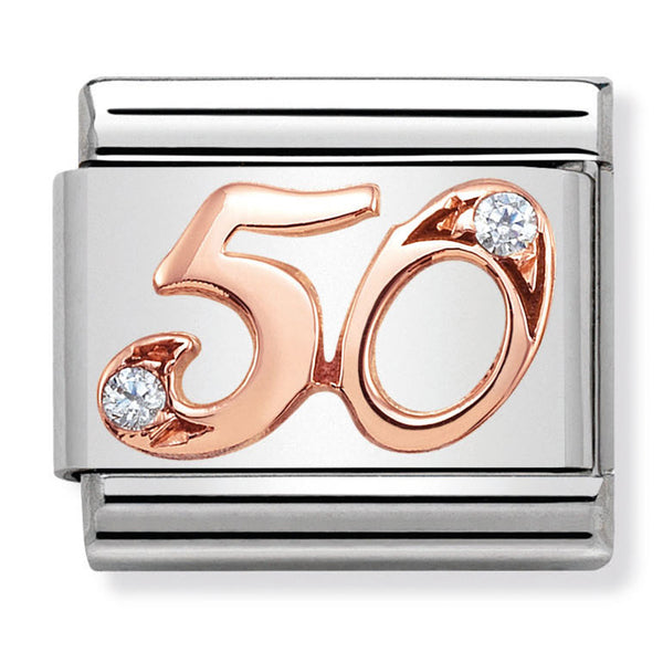 Birthday - 50th with CZ Rosegold Charm