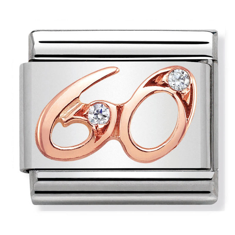 Birthday - 60th with CZ Rosegold Charm