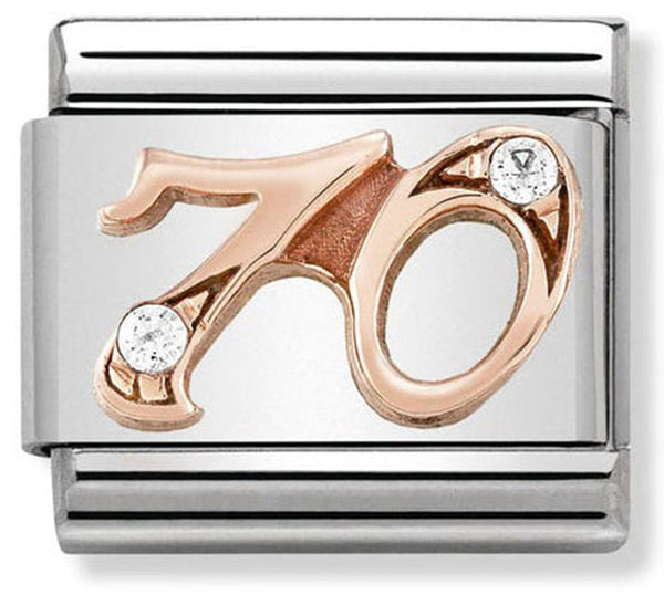 Birthday - 70th with CZ Rosegold Charm