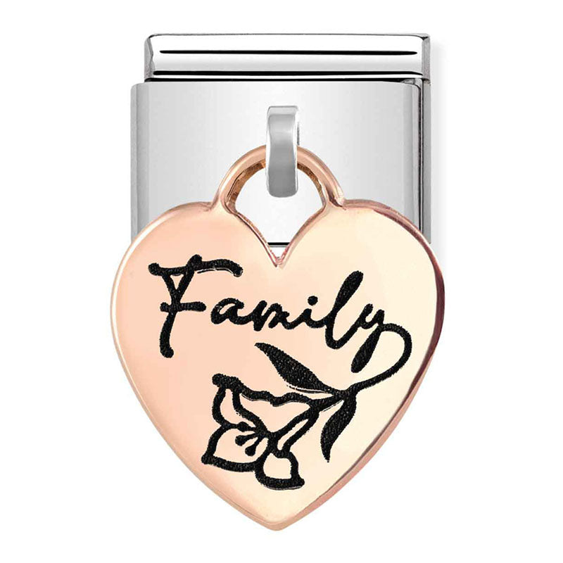 Dangle - Family Heart Rosegold Charm