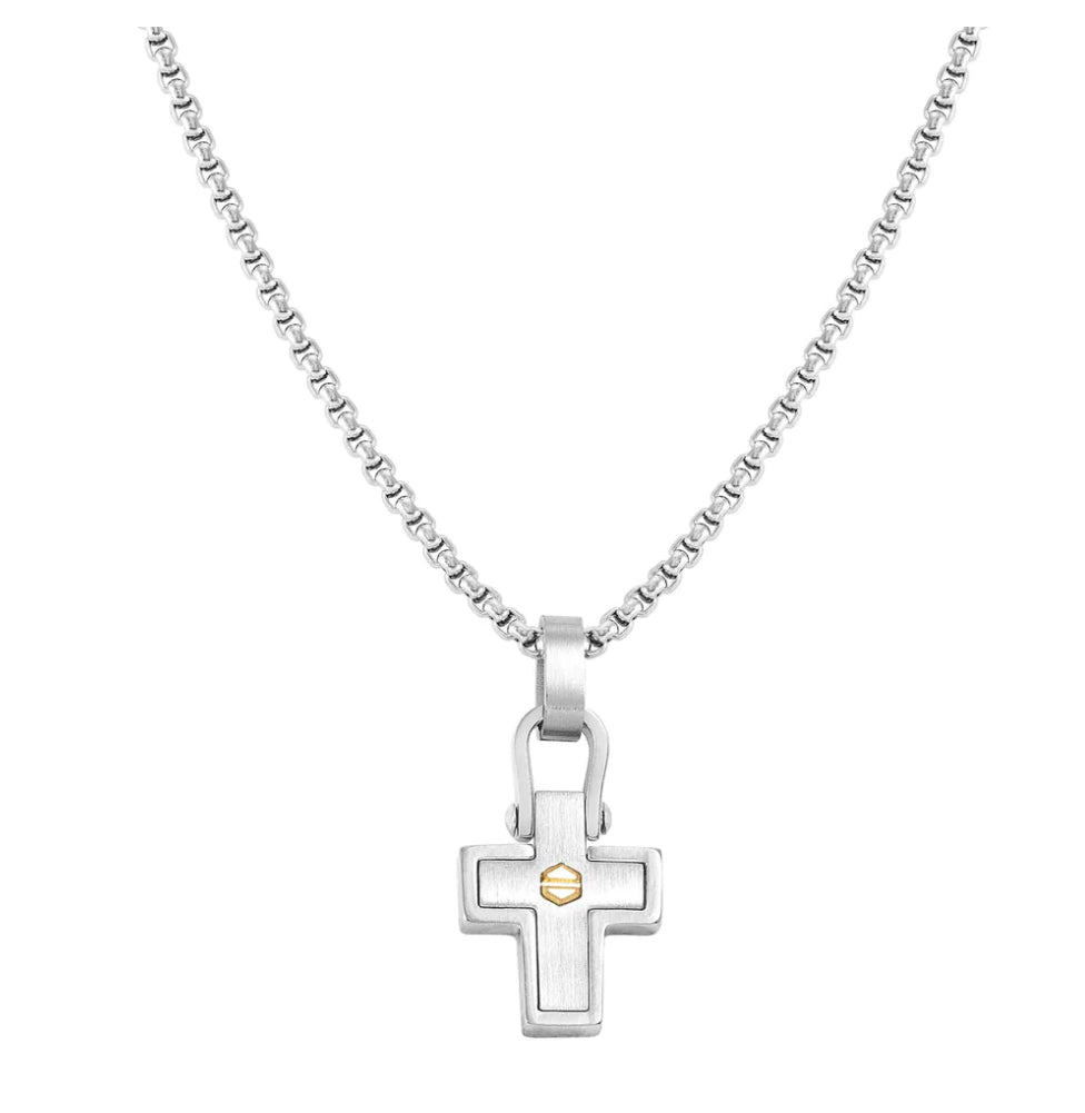Manvision Necklace w/cross gold screw