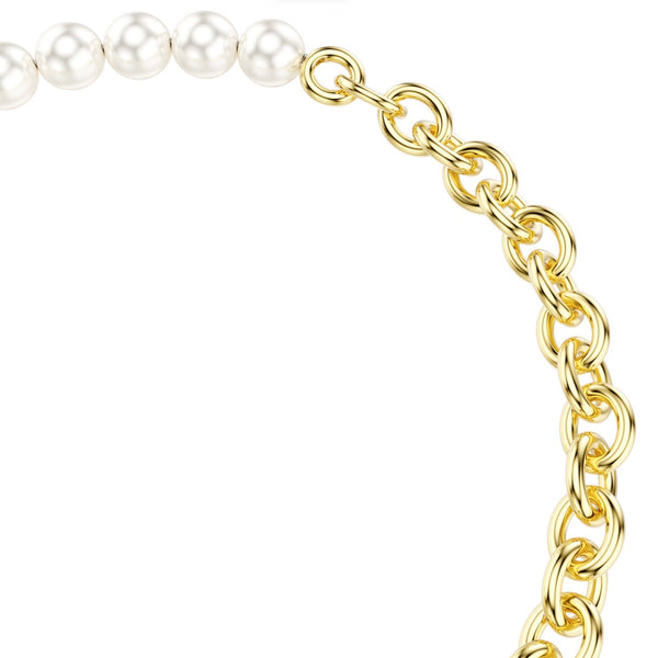 Idyllia: White Crystal Pearl Gold Bracelet