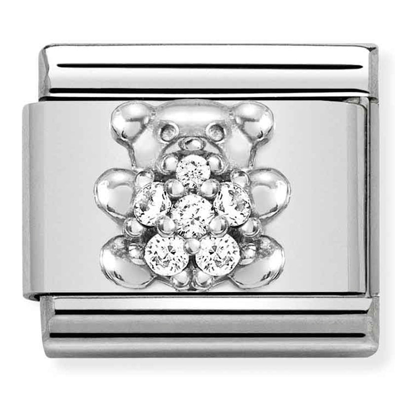 Baby - Teddy Bear with CZ Silver Charm