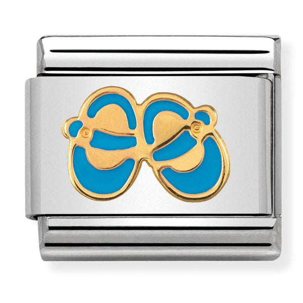 Baby - Blue Baby Shoes Gold Charm