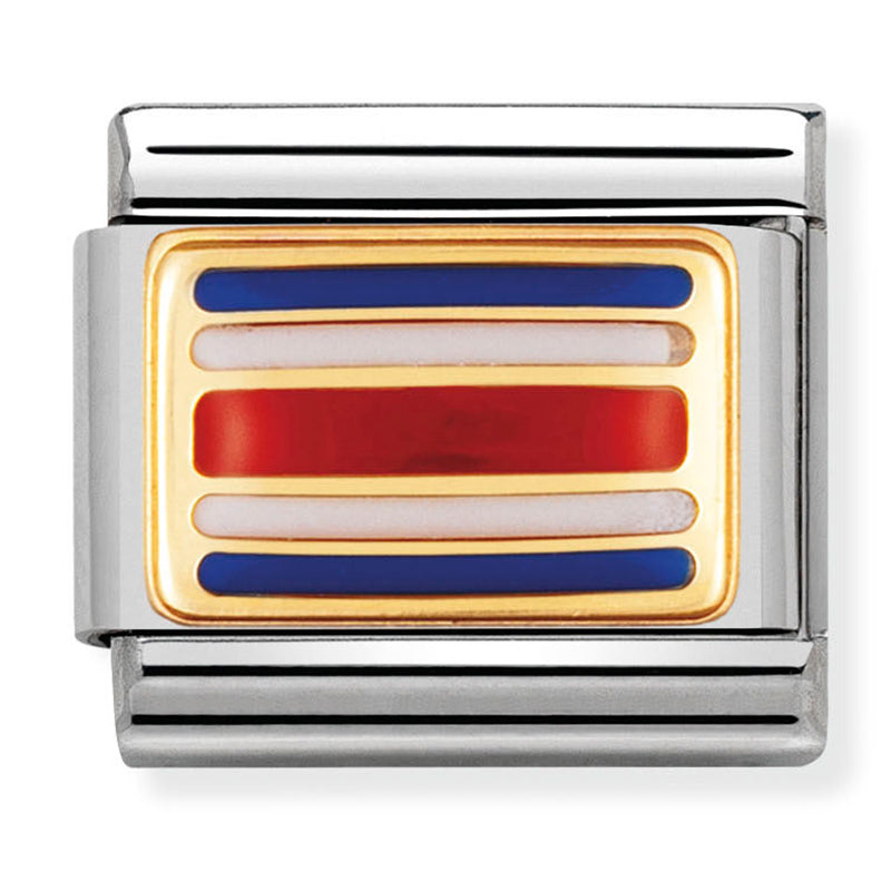 America Flag - Costa Rica Gold Charm