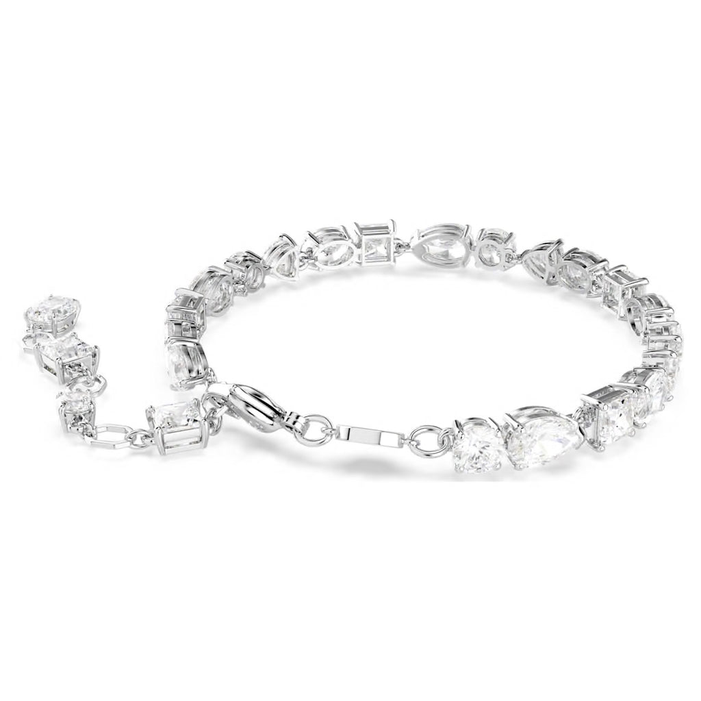 Mesmera: White Mixed Cuts Crystal Silver Bracelet