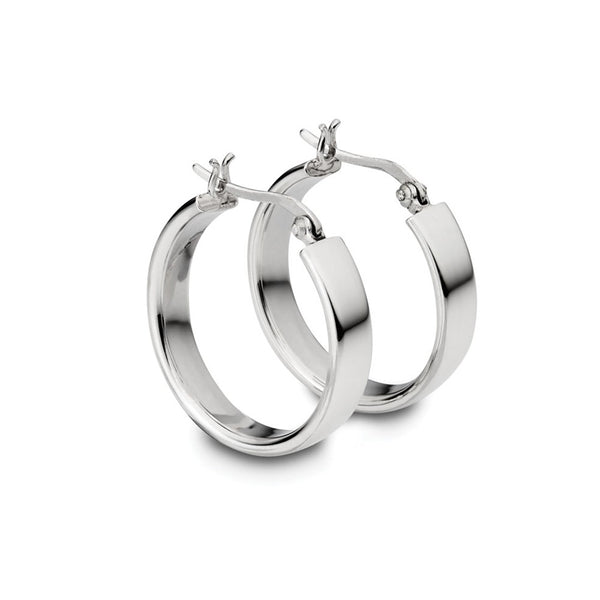 Earring - Silver Flat Hoops