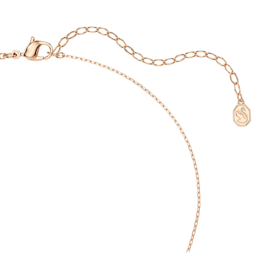 Mesmera: White Mixed Cut Crystals Rosegold Necklace