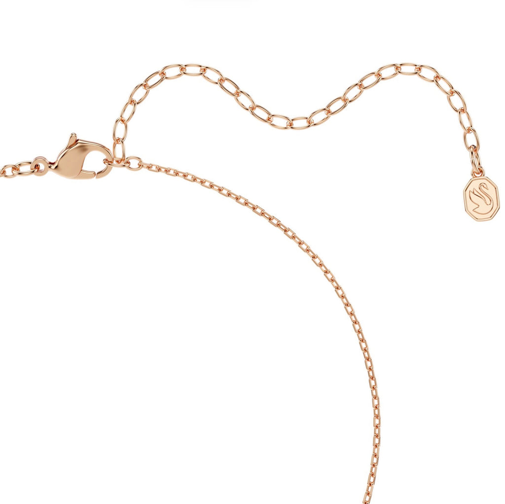 Swan: Black Mixed Cut Crystals Swan Rosegold Pendant