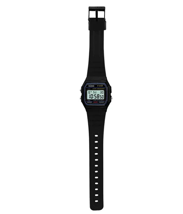 Casio Digital Square Face, Black Resin Band Watch