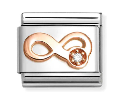 Love - Infinity with CZ Rosegold Charm