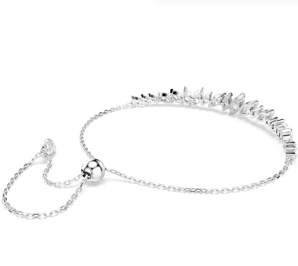 Mesmera: White Marquise Cut Silver Bracelet