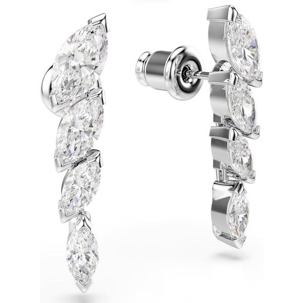 Mesmera: White Marquise Cut Crystal Silver Earrings