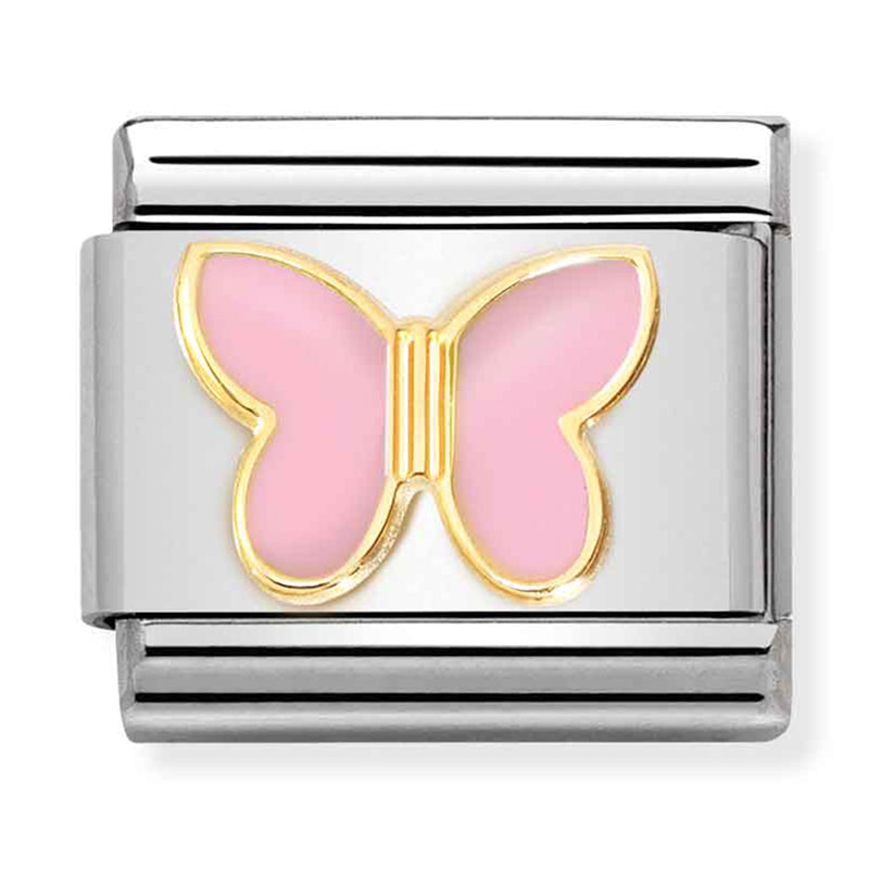 Animals - Pink Butterfly Gold Charm