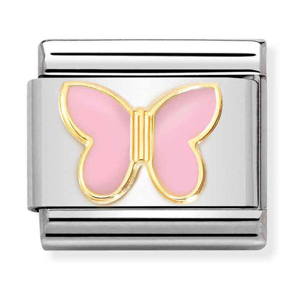 Animals - Pink Butterfly Gold Charm