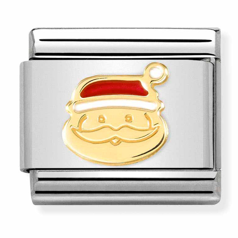 🎄Christmas - Santa Claus with White Enamel Gold Charm
