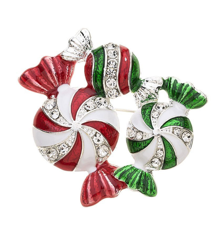 Brooch - Christmas Candy Lollies