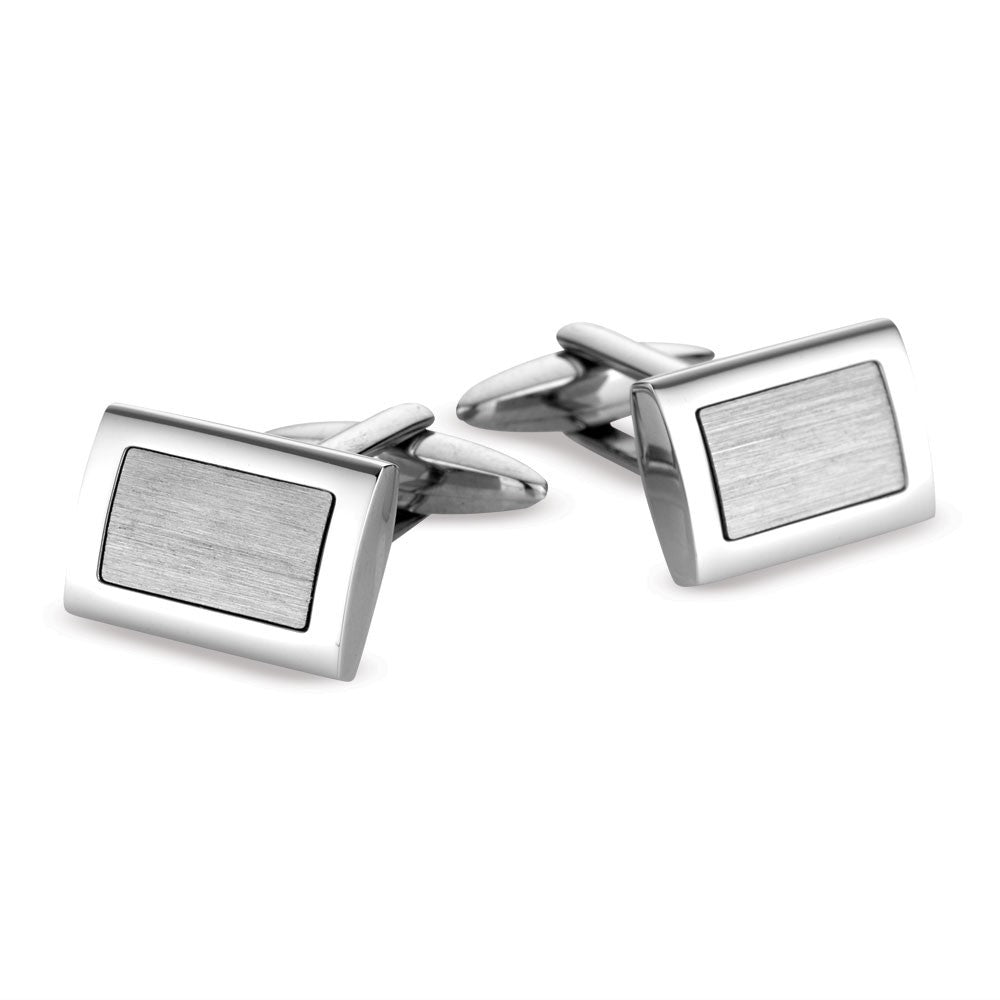 Blaze stainless steel cufflinks with shiny and matte finish