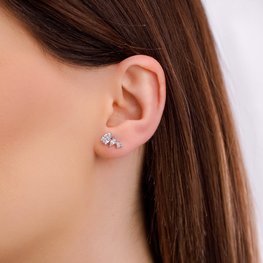 Ear Edit - Sparkle Crawler Barbell Single Studs - 2 colours