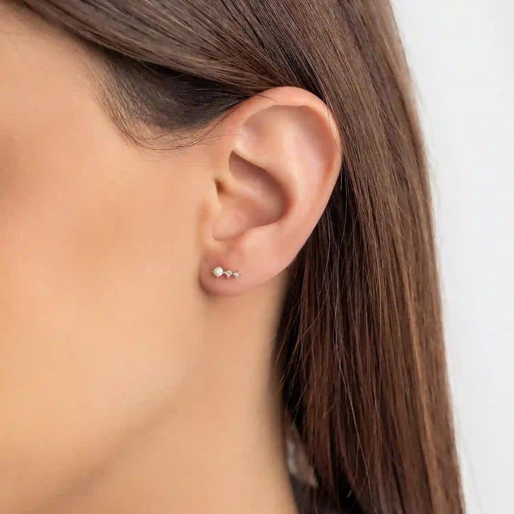 Ear Edit - Sparkle Crawler Barbell Single Studs - 2 colours
