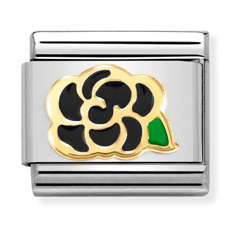 Nature - Black Camellia Gold Charm