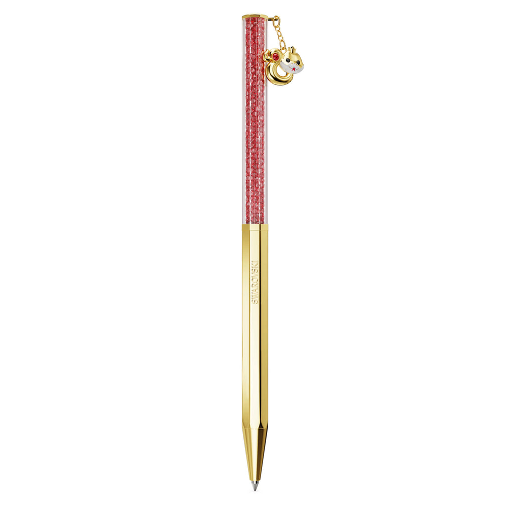 Crystalline Ballpoint Pen - Red with Chinese New Year Snake Charm