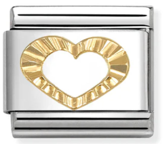 Etched Symbols - Heart Gold Charm