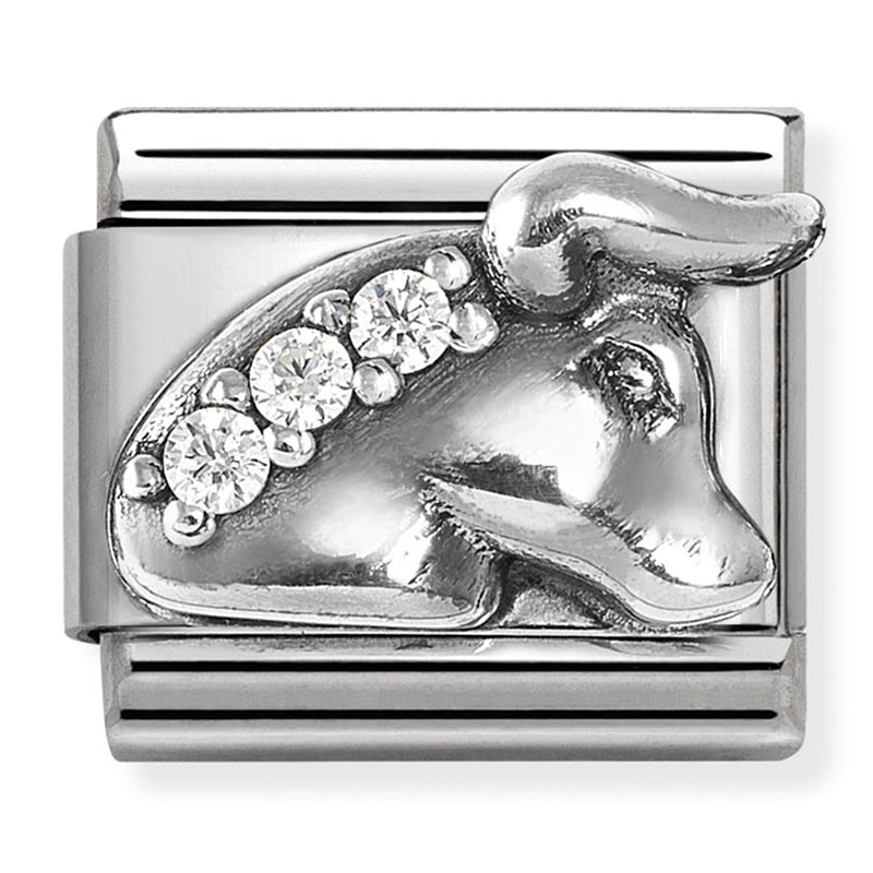 Zodiac - Taurus with CZ Silver Charm