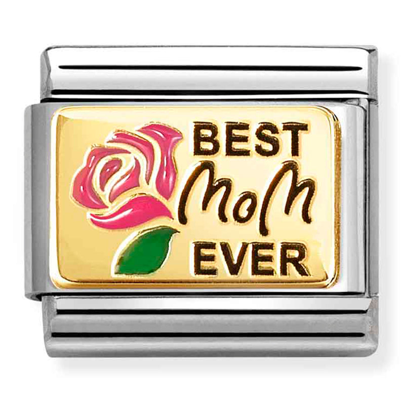 Family - Pink Best Mom Ever Gold Charm