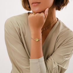 JUSTINE Wax Cord Disc Bracelet