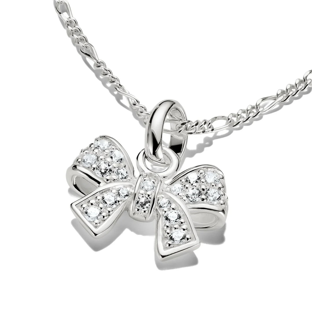 Bow with Stones Silver Connect Charm